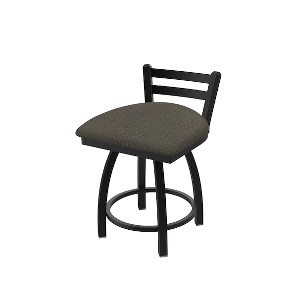 18" Low Back Swivel Vanity Stool, Black Wrinkle, Graph Chalice Seat